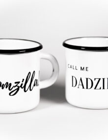 Tasse Momzilla partnerlook vatertasse Rockthekid Rock The Kid emaille emailtasse emailltasse mamitasse muttertasse balibu stadtlandkind